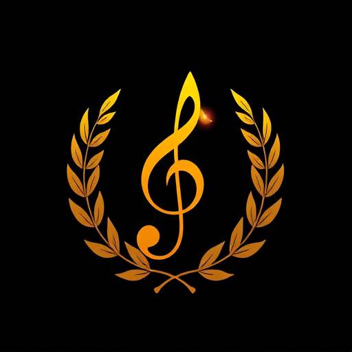 Harmonia Academy Logo - Musical note intertwined with laurel leaves